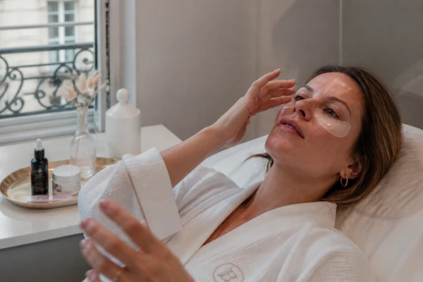 Soins des yeux avec patch pour les yeux à Morsang